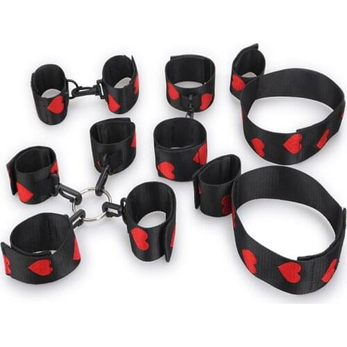 Leather Handcuffs Ankle Cuffs Wrist Bondage Gear Kit Handcuff Adult Game SM Slave Roleplay Erotic Sex Toys For Couples Sex Tools