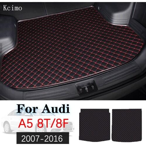 Leather Car Trunk Mat For Audi A5 8T 8F 2007-2016 Trunk Boot Mat Liner Pad Cargo pad Cargo Liner 2008 2009 2010 2013 2014 2015