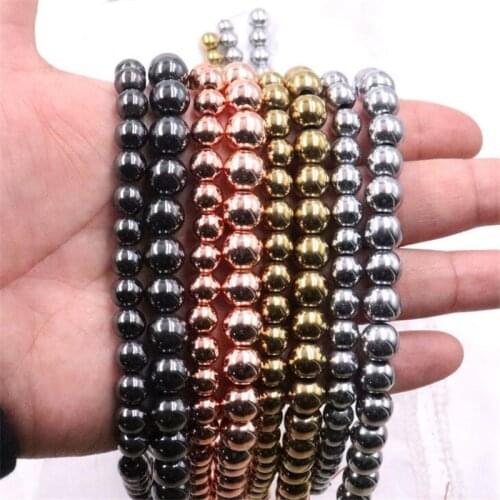3 Colors 4 6 8 10 12mm Natural Stone Hematite Japser Iron ore Round Loose Bead Ball Elegant Jewelry Making Finding 15inch B179