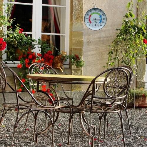 Round Hanging Decorative Thermometer Meter Outdoor Patio Pool Hygrometer Dial Gauge Large Number