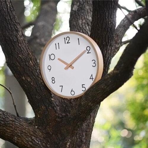 Best Wall Clock Wood 12 Inch Silent Large Wood Wall Clocks Digital Wall Clock Non Ticking for Night Table Kitchen Office Vintage