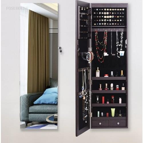 Living Room Furniture Mirror Cabinets Cosmetic Wall-mounted Storage Cabinet Bedroom Clothing Store Full-length Mirror with Light