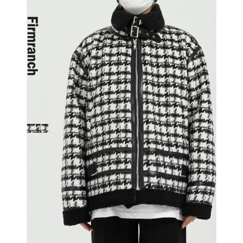 Firmranch New Men/Women Retro Classic Plaid Lambswool Inner Coat Streetwear Thicken Winter Jackets Overcoat Casual Down Jackets