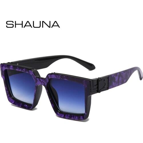 SHAUNA Retro Square Sunglasses Women Gradient Mirror Eyewear Brand Designer Men Fashion Shades UV400 Sun Glasses
