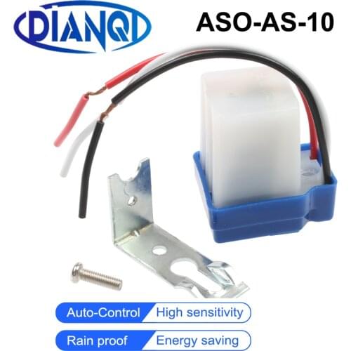 New AS-10 10A Photoswitch Sensor Switch Auto On Off Photocell Street Light Control AC/DC universal 12V 24V 220V