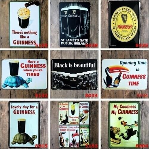 Lovely Day for A Guiness Beer Metal Tin Signs Black Is Beautiful Beer Bar Club Metal Painting Retro Home Decor Wall Art Posters