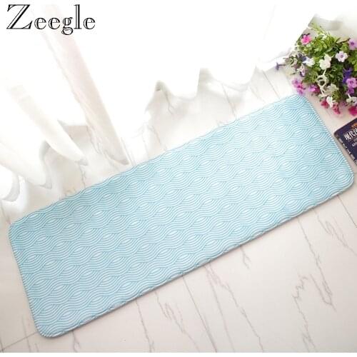 Zeegle Striped Long Kitchen Carpets Hallway Decor Foot Rug Living Room Anti Slip Floor Rug Balcony Rug Sofa Yoga Area Carpet