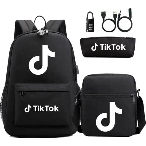TIK TOK Backpack Students School Bags Anti-lost Girls Boys Childrens Schoolbag Mochilas Teenage Usb Charging Bookbag TIK TOK