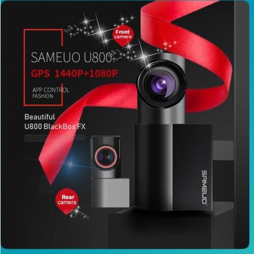 SAMEUO U800 Dash Cam WiFi GPS Dash Camera front and rear Mini Hidde full hd 1080P Super Night Vision DVR 360 Rotation for Cars