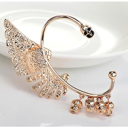 1PCS Angel New Women earings fashion jewelry Crystal Butterfly Wings Ear Clip Clamp Earring Punk Rock Ear Cuff Accessories