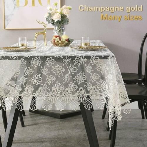 Modern Seiko Water-Soluble Embroidered Tulle Lace Square Tablecloth Furniture Electric Cover Cloth Coffee Round Table Mat Tapete