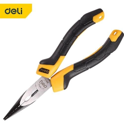 DELI 6-8 Inch Multifunctional Needle-nose Pliers Wire and Cable Cut Wire Stripper Terminal Crimping Hand Tool Electrician