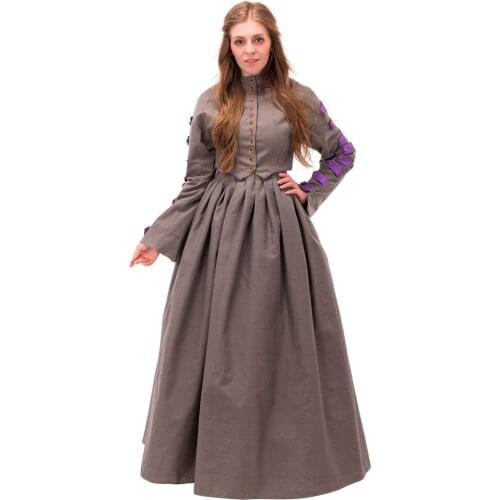 Vintage Civil War Victorian Day Dress Gown Cotton Medieval Renaissance Rococo Wedding Dress Ball Gown Halloween Costume Cosplay