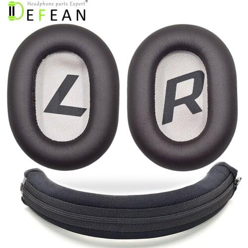 Defean Replacement Black Headband Protector Protective and Brown Ear Pads For Plantronics Backbeat Pro 2 headphones