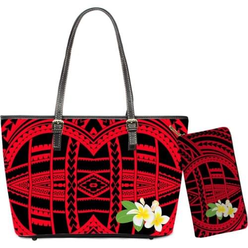 Polynesian Hawaii Kanaka Maoli Polynesian Flower Printed Women Shoulder Bag High Capacity Tote Messenger Bag for Lady Bolso 2021