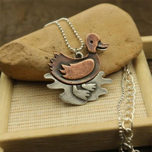 1pcs cute Duck lovey animals pendant stereoscopic necklace pendant girl jewelry