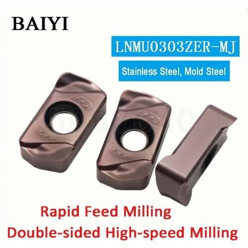 10pcs LNMU0303ZER-MJ ZM25 High quality Carbide insert Double-sided fast-feed open rough lathe milling blade LNMU0303ZER-MJ