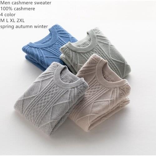 Naizaiga 100% cashmere chic casual solid thick Men beige royal blue warm winter Men sweater dress pullovers , NSBL41