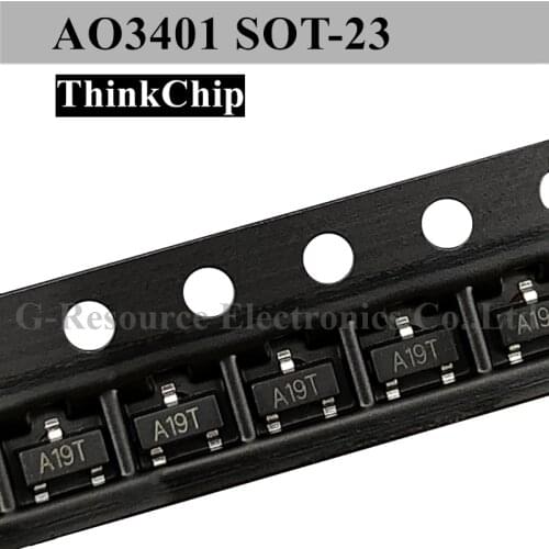 100 pcs) AO3401 A19T SOT-23 3401 SMD Field Effect Transistor P-Channel MOS-FET New original