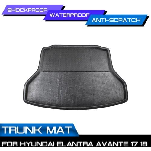 Car Floor Mat Carpet For Hyundai Elantra Avante 2017 2018 Rear Trunk Anti-mud Cover