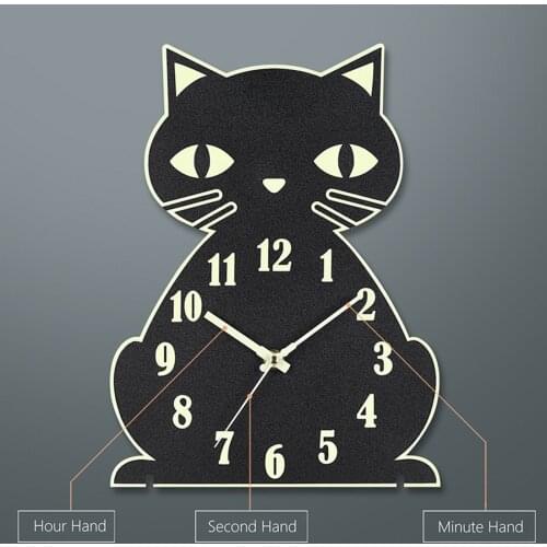 Wooden Wall Clock Livingroom Glow in Dark Numerals Battery Operated Clocks