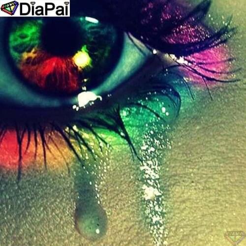 DiaPai 5D DIY Diamond Painting 100% Full Square/Round Drill "Colored eye" Diamond Embroidery Cross Stitch 3D Decor A23640