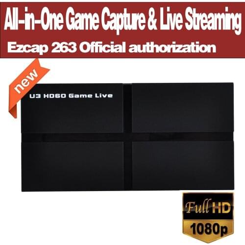 Ezcap263 U3 HD60 All-in-One Game Capture & Live Streaming USB 3.0 Video Record VLC For OBS With MIC