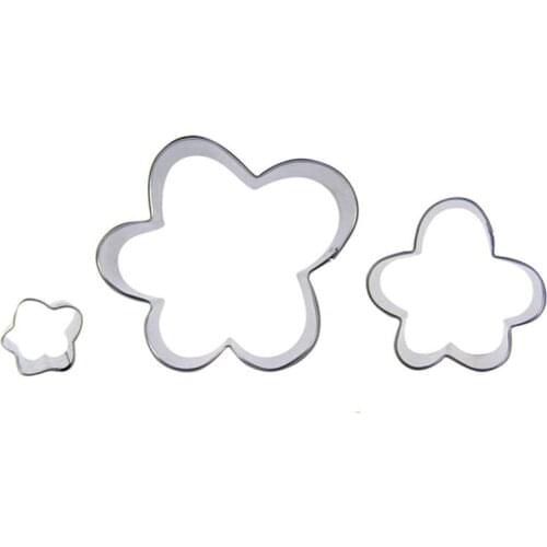 Flowers shape 3 piece cookie cutting molds, baking tools, cake decorating soft candy tools