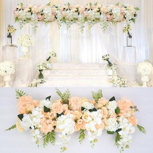 Artificial flowers wall wedding background lawn/pillar 1 m Arched flower road lead home market decoration 8 colors