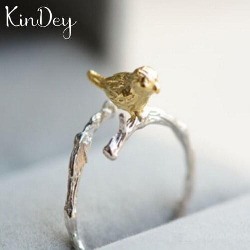 Kindey Exaggerated Retro Silver Color Bird Rings For Women Engagement Rings Vintage Open Finger Jewelry