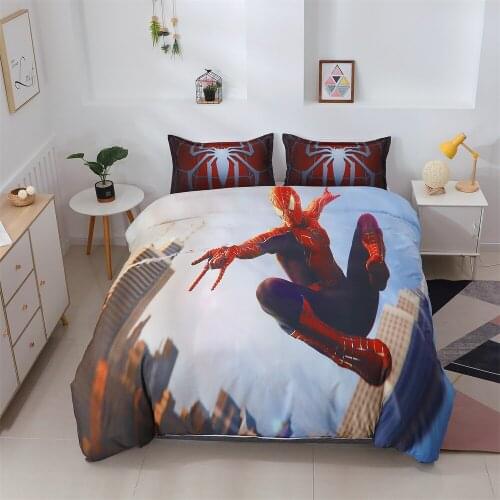 Disney Bedding Set 2/3/4pc Spiderman Printed Duvet Cover Sets Single Double Twin Full Queen King Bed Clothes For Kid