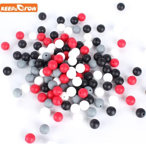 Keep&grow 50Pcs/lot Round Perle Silicone Beads 12mm BPA Free Teething Necklace Food Grade Mom Nursing DIY Jewelry Baby Products
