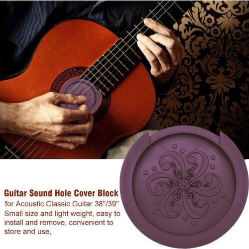 Guitar Sound Hole Cover 40/41 Inch Acoustic Guitar Large Weak Buffer Anti-howling Silicone Hole Cover Guitar Accessories