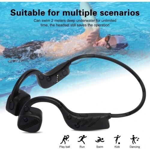 Bone Conduction Headphones Wireless Bluetooth Sports Lightweight IPX8 Waterproof Headset with Mic for Running Cycling Swimming