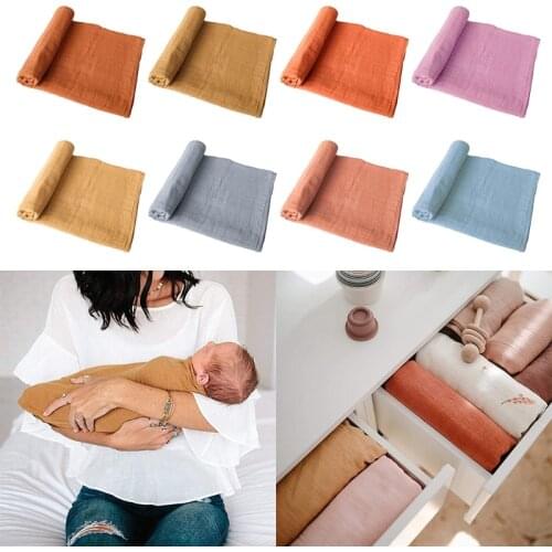 1 Pc 120x120cm Baby Blanket Soft Gauze Infant Newborn Swaddle Wrap Sleepsack Stroller Cover