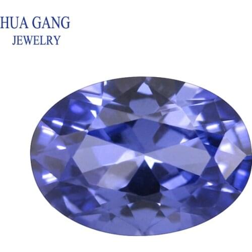Oval 33# Blue Synthetic Corundum Stone 2x3-8x10mm Brilliant Cut Gems For Jewelry