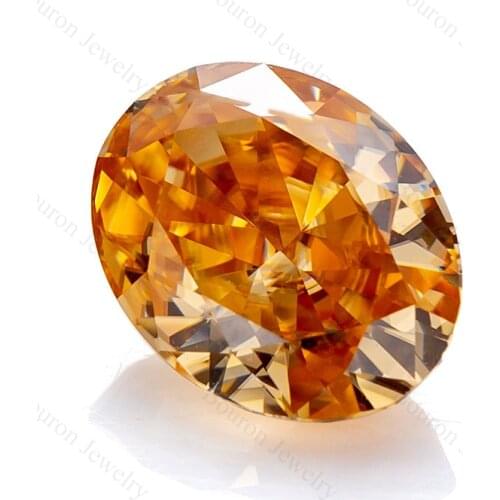 Bouron Factory Supply 8*5.5mm Crushed Ice Oval Champagne Loose Moissanite VVS1 Synthetic Diamond GRA Jewelry Making in Stock RTS