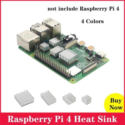 Raspberry Pi 4 Heat Sink 4 Colors Aluminum Heat Sink Radiator Cooling Kit for Raspberry Pi 4 Model B RPI 4B