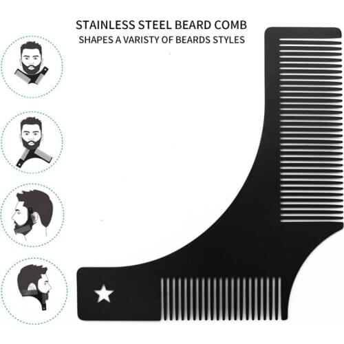 Beard Styling Comb Stainless Steel Trim Template Care And Repair Tool Beard Comb for Men