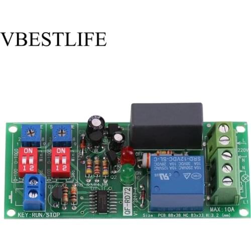 100V-250V AC Cycle Timer Relay Delay Module Timer Switch Module Adjustable Infinite Delay On/Off Timer Relay Switch Board