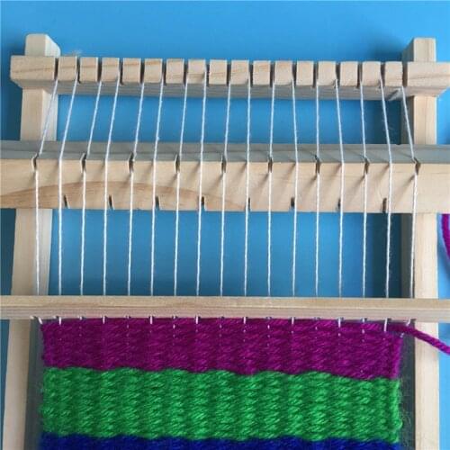 DIY Traditional Wooden Weaving Loom Craft Yarn Hand Knitting Machine Kids Educational Toy Gifts