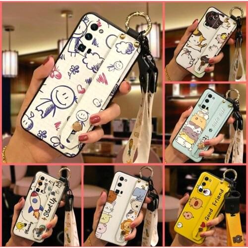 TPU Silicone Phone Case For Huawei Honor 30 Pro/30 Pro Plus Shockproof Phone Holder Lanyard Original