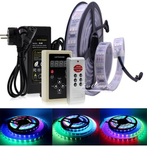 Triple Row 1812 IC 5050 DC12V RGB Dream Color Changeable LED Strip with RF Controller Holiday Decoration Fairy Lights