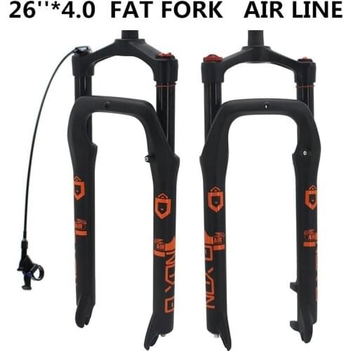 ELYON Fat Bicycle Fork 26*4.0 Inch Aluminium Alloy Air Gas Line Locking Snow Bike Suspension Fat Forks Magnesium 4.0"tire 135mm