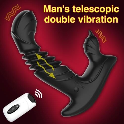 Vibrating Male Prostate Massager Wireless Remote Anal Vibrator For Men Butt Plug Automatic Telescopic Anal Plug Anal Sex Toy