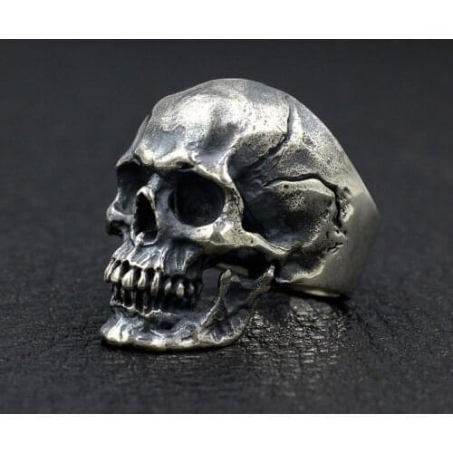 Vintage Punk Gothic Skull Ring Men Women 316L Stainless Steel Biker Ring Motorcycle Band Jewellery Best Gift for Friend