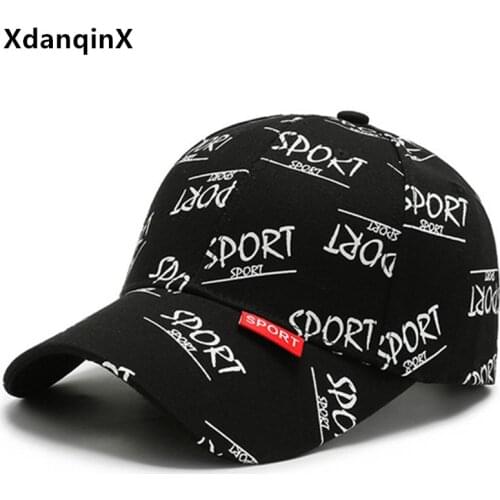XdanqinX Snapback Cap Mens Cap Cotton Graffiti Baseball Caps Black Hat Casual Couples Sports Cap Tongue Fishing Cap Womens Hat