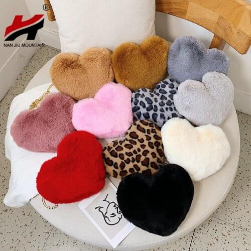 2020 Crossbody Shoulder Bag Women Plush Love Bag Solid Color Simple Chain Female Bag