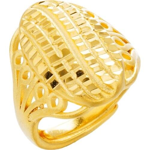 Gold Rings Wedding Rings for Men Women Pattern Dubai 24K Gold Color Couple Promotion Jewelry Wholesale Gold Jewelry Foe Women