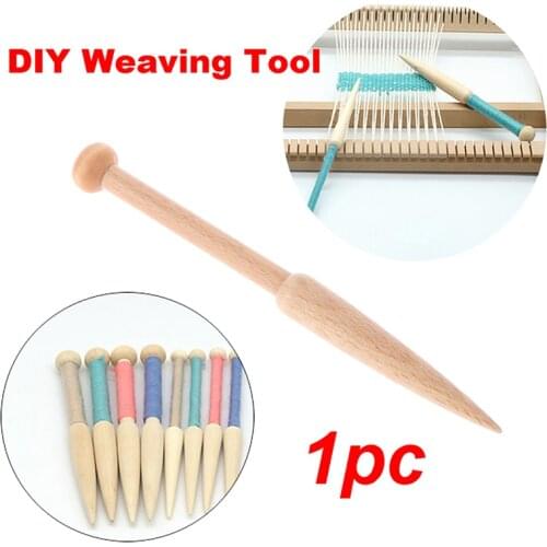 1PC DIY Weaving Tool Wood Woven Sweater Scarf Tapestry Bobbin Stick Single Head Solid Crochet Hook DIY Loom Tools Hot